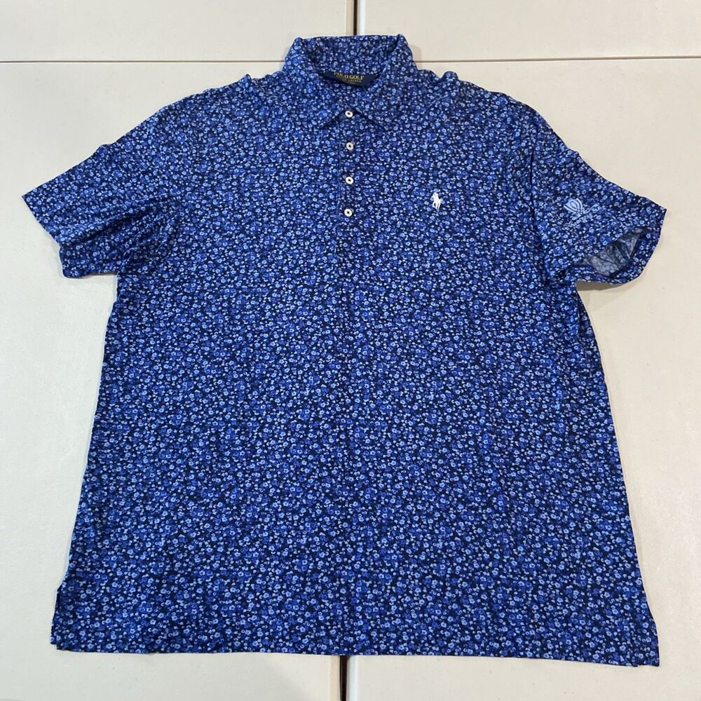 Ralph Lauren Wynn Golf Club Polo Shirt Mens XXL Blue Performance Embroidered